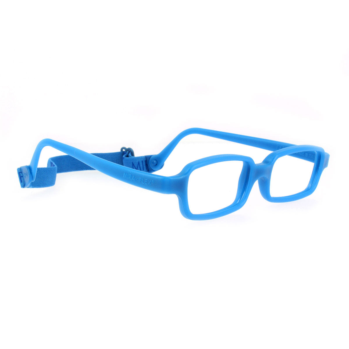 Cadre De Lunettes Miraflex COMO BABY - Bleu Clair - Jante Complète - Pour Fille - Fabriqué En Italie